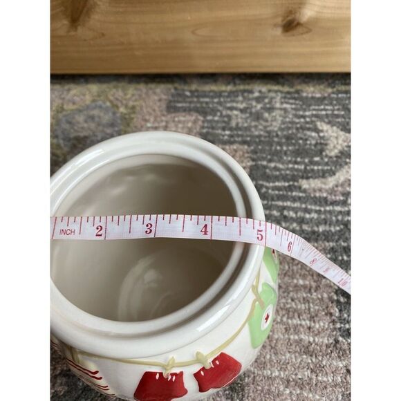 Hallmark "Mittens & Snowflakes" Pattern Holiday Cookie /Snack Jar Collec… - Picture 4 of 7